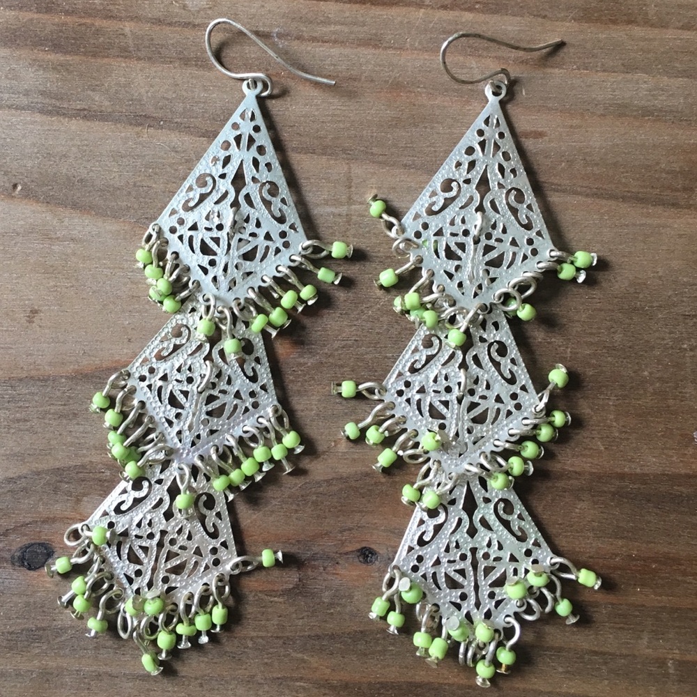 🌼 3/$15 🌼 BOUTIQUE Green/Silver Earrings